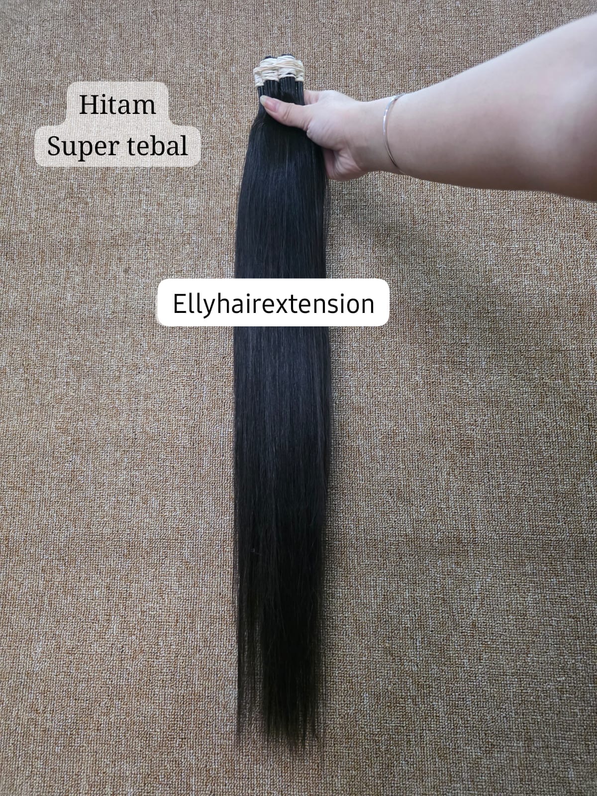 HAIR EXTENSION ASLI HITAM SUPER TEBAL 60CM