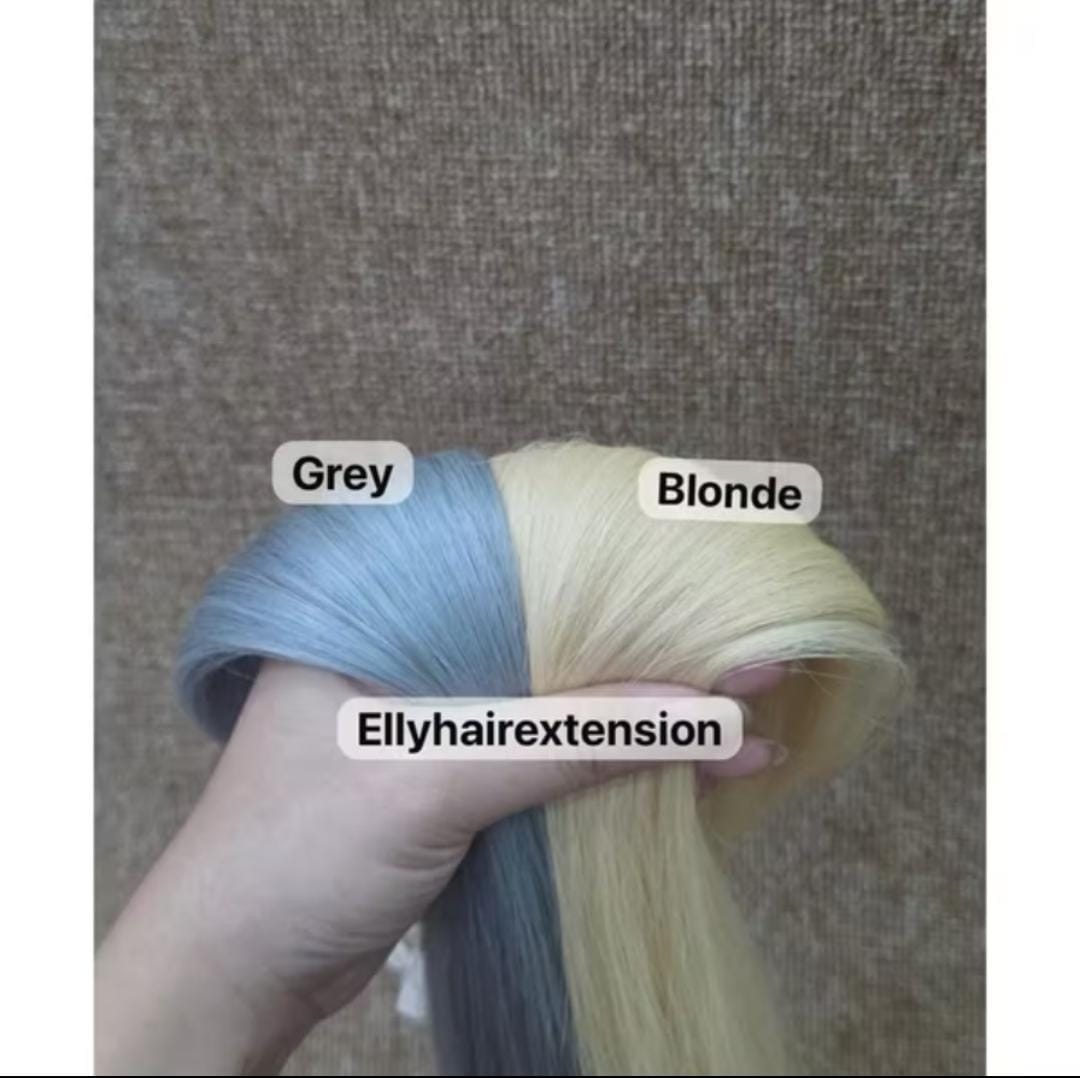 HAIR EXTENSION GREY DAN BLONDE 50CM